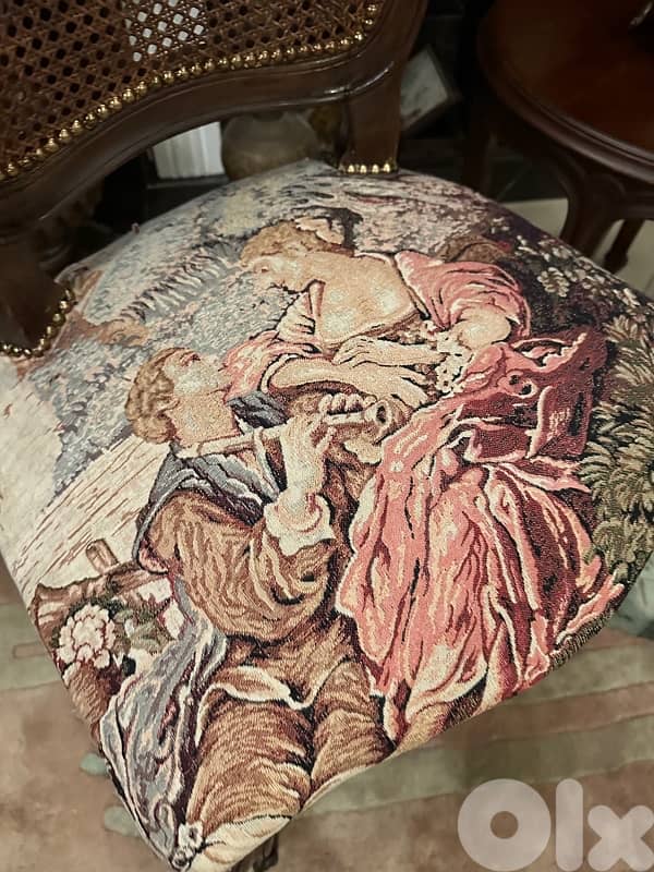 French Louis XV Style Vintage Cane Back Side Chair 8