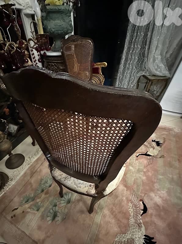 French Louis XV Style Vintage Cane Back Side Chair 9