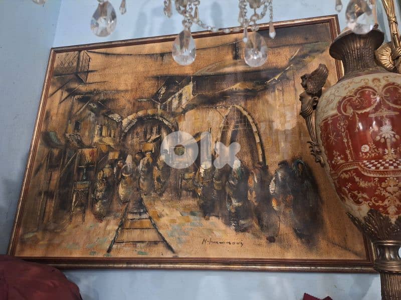 لوحة رسم زيتي للرسام القدير حيدر حموي painting 1