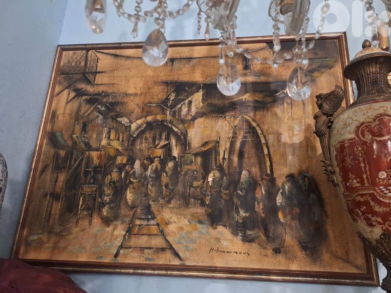 لوحة رسم زيتي للرسام القدير حيدر حموي painting 2