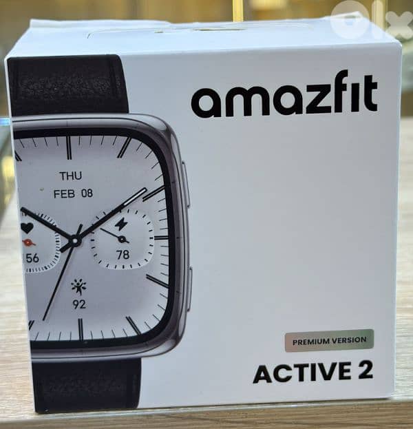 Amazfit Active 2 premium version Square Black Leather 0
