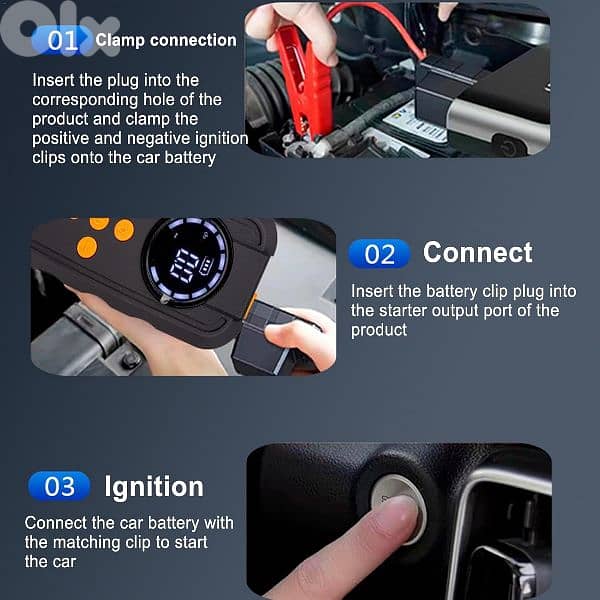 جهاز تشغيل السيارة ببطارية خارجية مع ضاغط هواء 12V 5