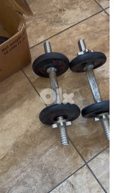22 kg of weights and dumbbells 100$ 0