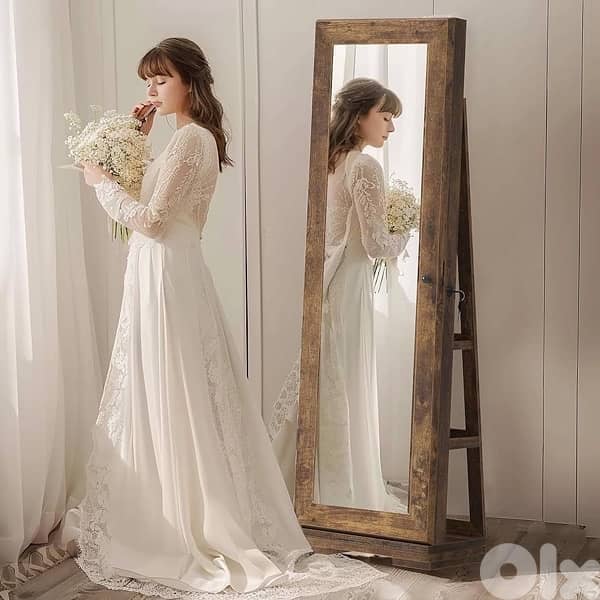 sogesfurniture Jewelry Cabinet with Full Length Mirror, 360 Degree 2