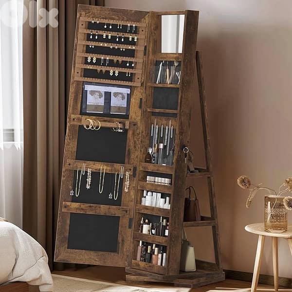 sogesfurniture Jewelry Cabinet with Full Length Mirror, 360 Degree 3