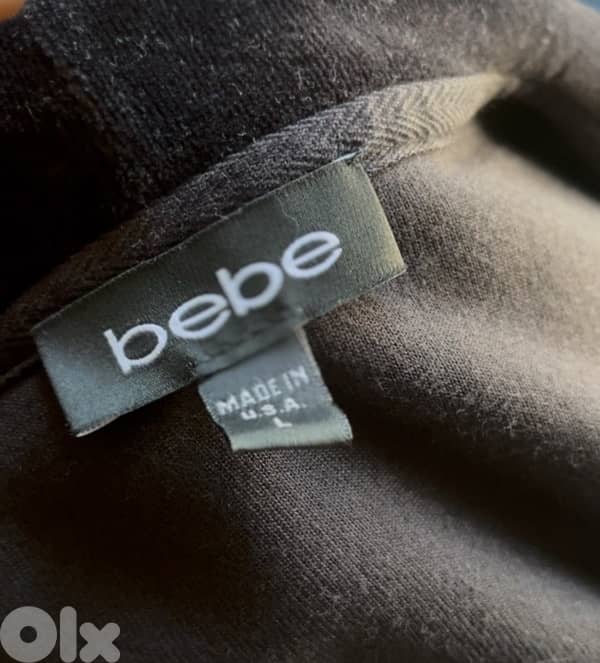 BÉBÉ velvet short sleeve zip up hoodie 2