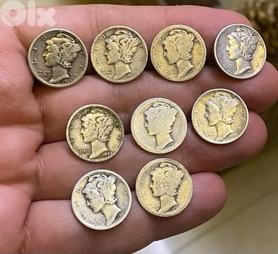 عملة مجموعة دايم ميركوري فضة السعر للقطعة