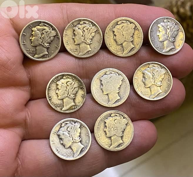 عملة مجموعة دايم ميركوري فضة السعر للقطعة 0