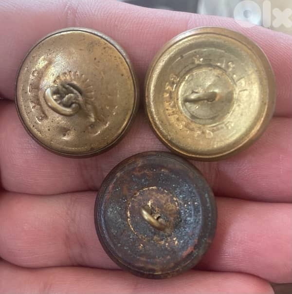 مجموعة أزرار عثماني نحاس استخدمت في بدلة عسكرية عثمانية 1
