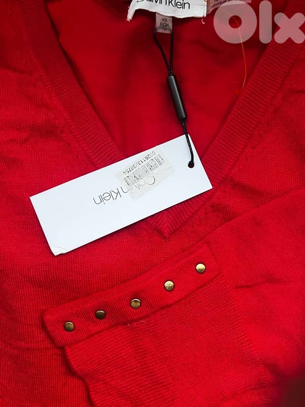 CALVEN KLEIN NEW V sweater IN TAG 5