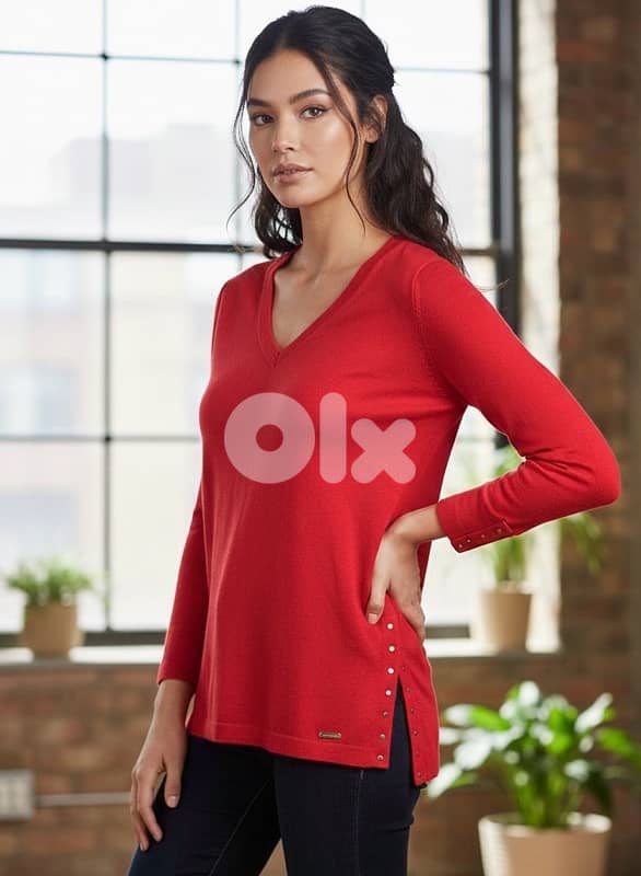 CALVEN KLEIN NEW V sweater IN TAG 8