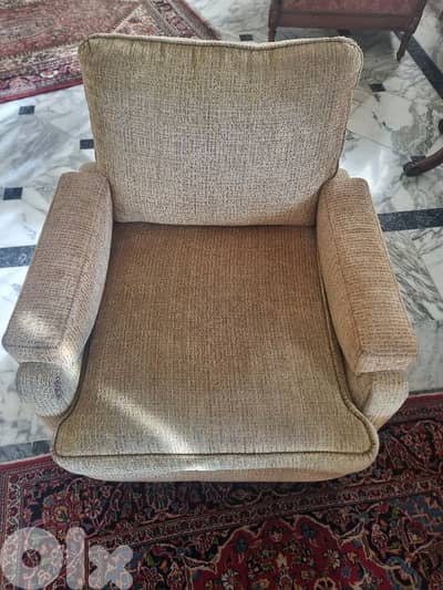 2 x Golden 1-seater Sofa