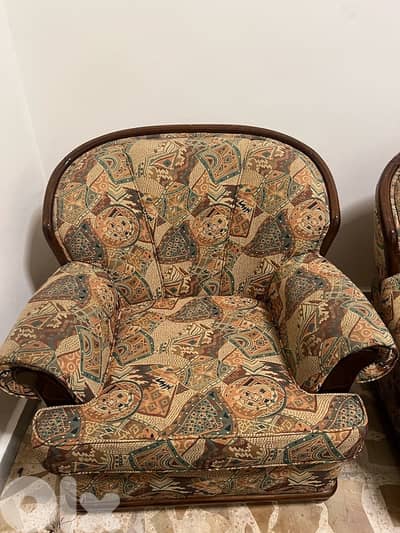 Beige Modern Patter Living Room Sofa SET