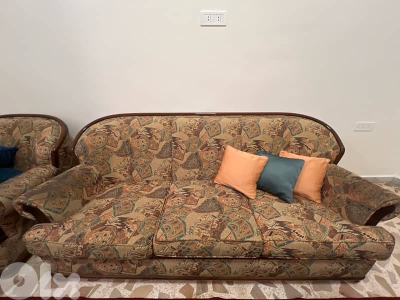 Beige Modern Patter Living Room Sofa SET 2