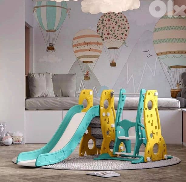 Kids Slide with Swing set مجموعة مرجوحة مع زحليطة 3