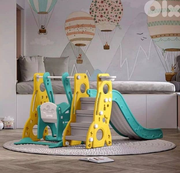 Kids Slide with Swing set مجموعة مرجوحة مع زحليطة 4