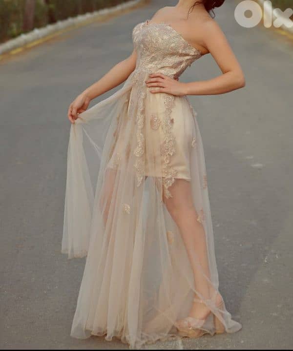 فستان خطبة او سهرة للبيع 150$  مقاس small meduim و بيتوسع  جديد 1