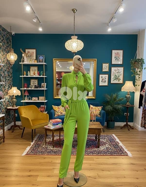 Green jumpsuit 1