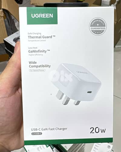 Ugreen 20w usb-c Gan fast charger 3pin white Cd137
