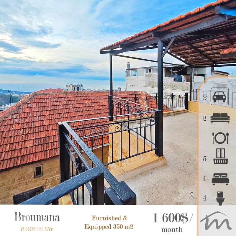 Broumana | Signature | Furnished 350m² Duplex | Terrace | 4 Balconies 0