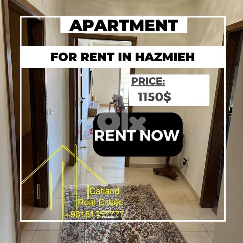 3 Bedroom apartment for rent in Hazmieh for 1150$ 0