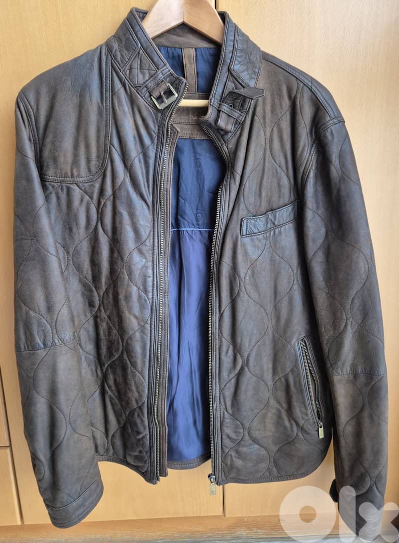 MASSIMO DUTTI Genuine Leather Jacket  Brown Size 50 0