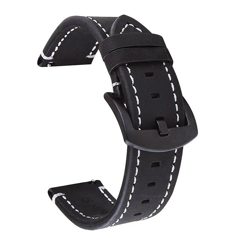 Genuine Leather Straps 22mm - Black / Brown / Moutard 2