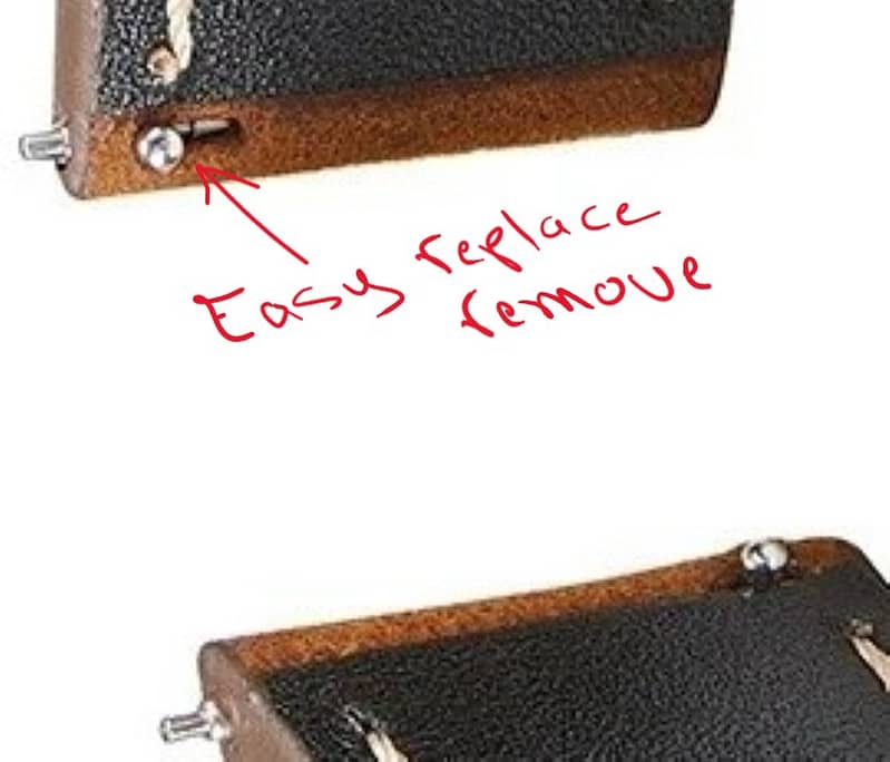 Genuine Leather Straps 22mm - Black / Brown / Moutard 5