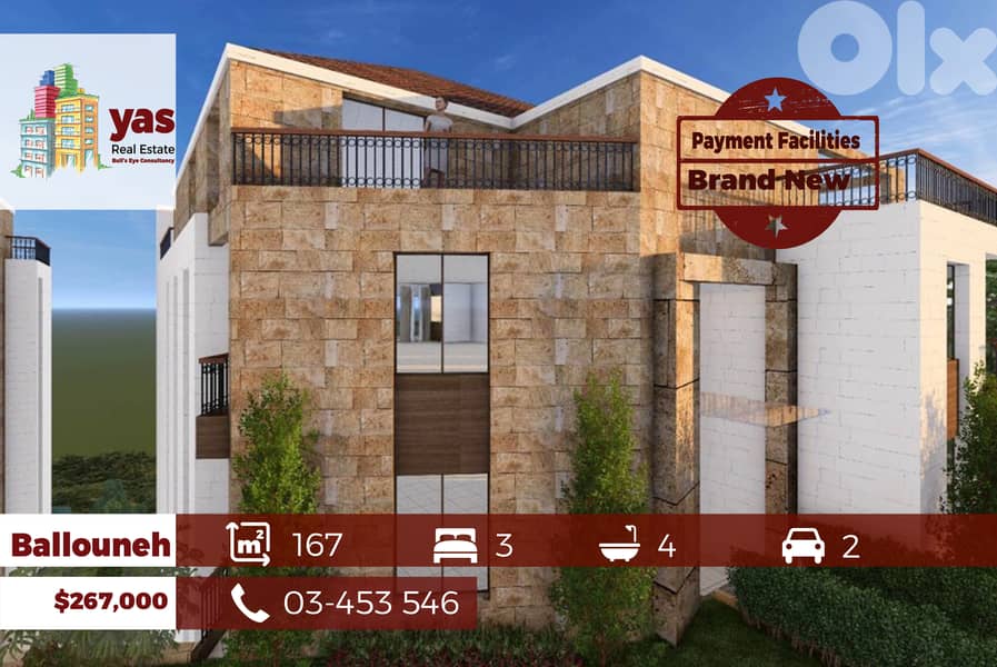 Ballouneh 167m2 | Payment Facilities | Astonishing View | Luxury | GA 0