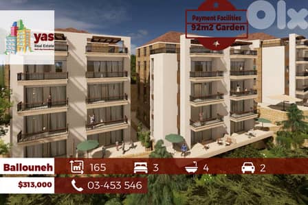 Ballouneh 165m2 | 92m2 Garden | Payment Facilities | Luxury | GA
