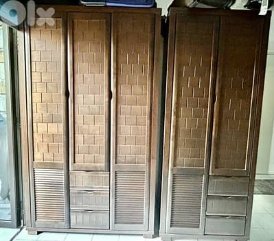 Spacious Malaysian wood closets $60 and $90