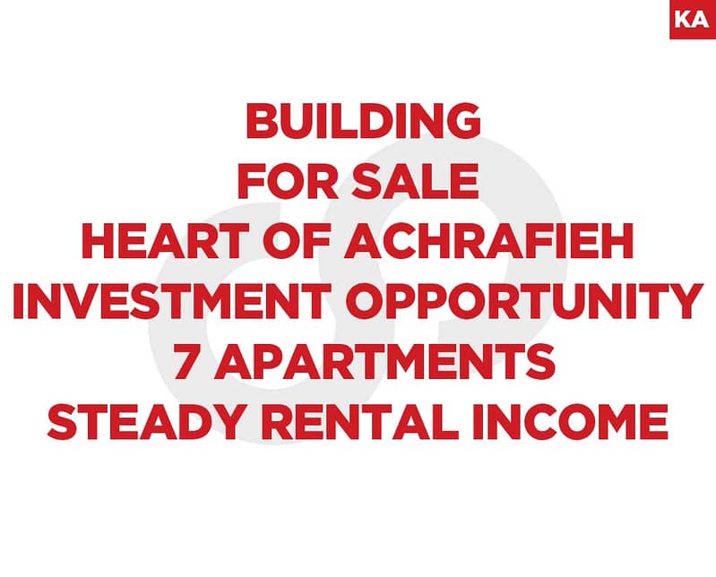 Building with Land for Sale in Achrafieh – Prime Location REF#KA130276 0