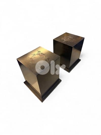 square metal tables