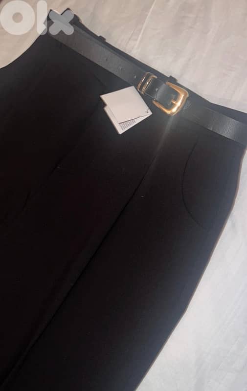 zara pant with belt 0