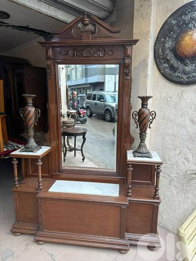 بورشبوه وجوه رخام مع مرايا خشب زان انتيك