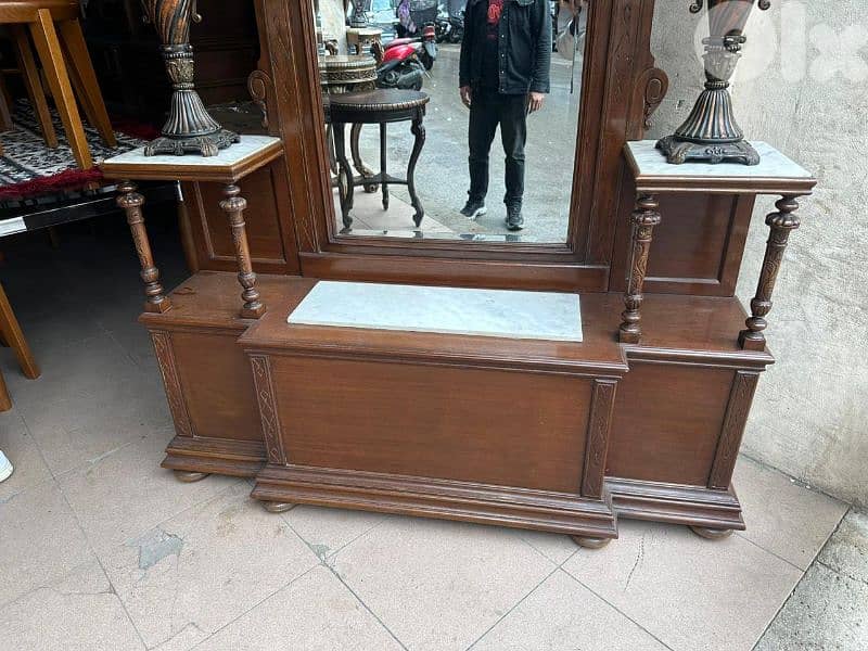 بورشبوه وجوه رخام مع مرايا خشب زان انتيك 1