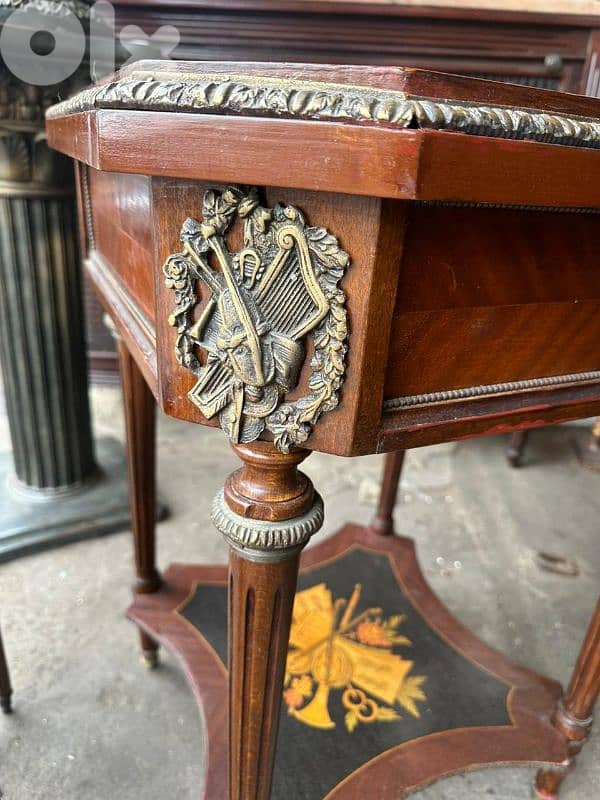 طاولة مصرية رسم قديم خشب زان انتيك مرصعة نحاس كتير مرتبة 4