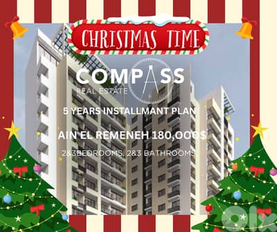 New Apartment for Sale. (5 Years installment Plan)  Location: Ain El R