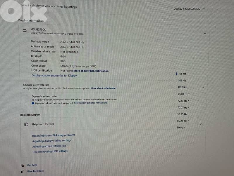 MSI G273CQ 27 Inch WQHD Curved Gaming Monitor 2k 165hz 9