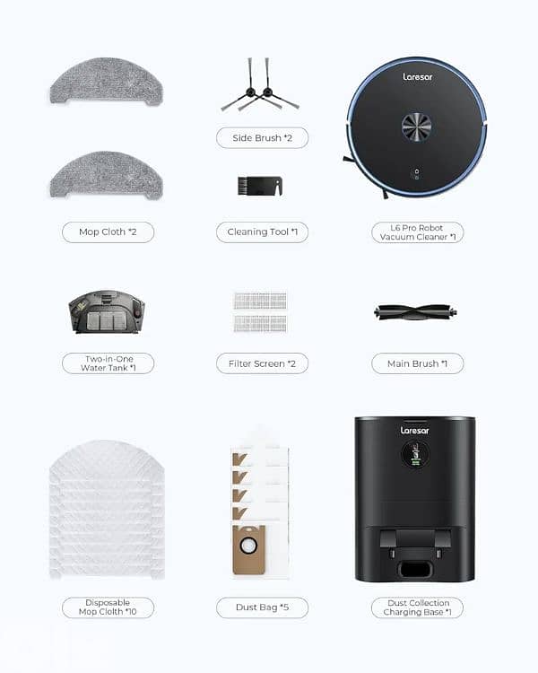 laresar robot vacuum clean smart L6 nex 7