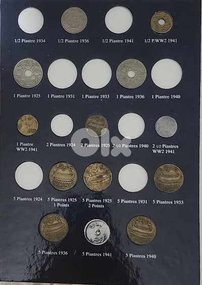 album for lebanese coins from 1924 till 2018