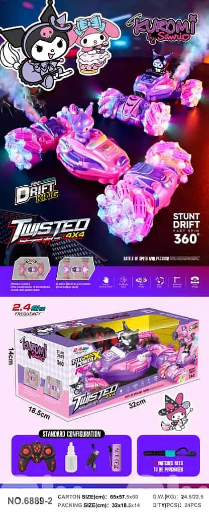 Hero characters stunt racing car with motion movement 1