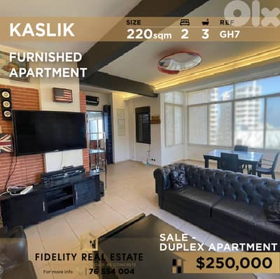 Apartment for sale in Kaslik GH7 دوبلكس مفروش للبيع في الكسليك