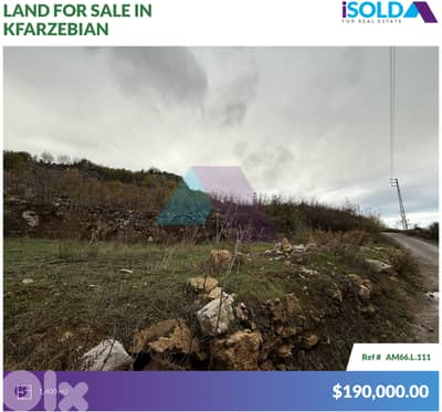 1400m2 Prime Land+mountain view 4sale in kfarzebian - أرض في كفردبيان