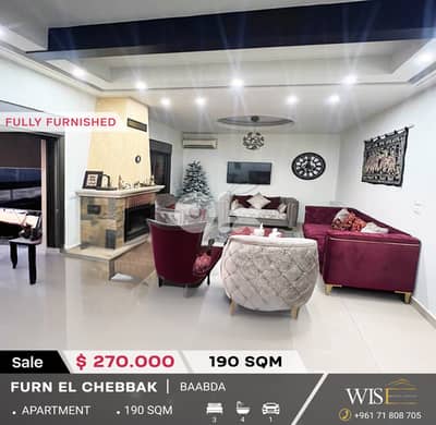 190 SQM fully furnished Apartment for SALE in Furn El Chebbak !