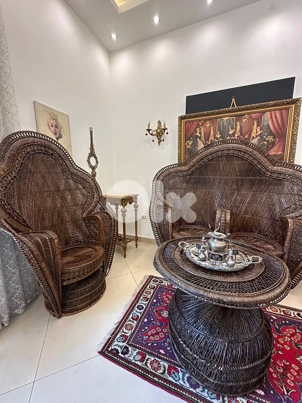 Peacock Emmanuelle Wicker Chair / Kok Maison / 1970s 2