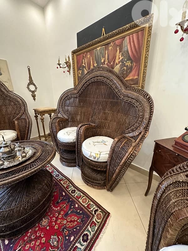 Peacock Emmanuelle Wicker Chair / Kok Maison / 1970s 5