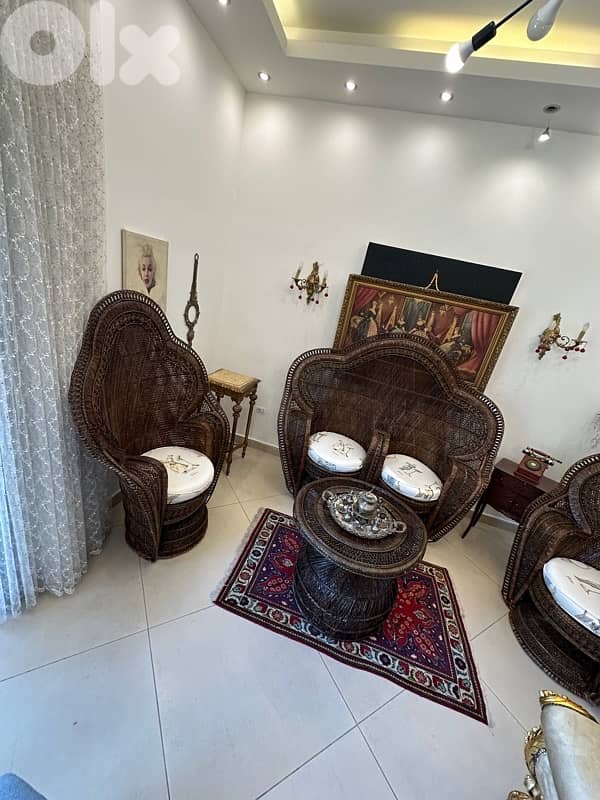 Peacock Emmanuelle Wicker Chair / Kok Maison / 1970s 6