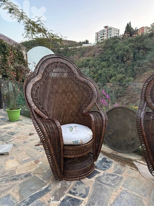 Peacock Emmanuelle Wicker Chair / Kok Maison / 1970s 11