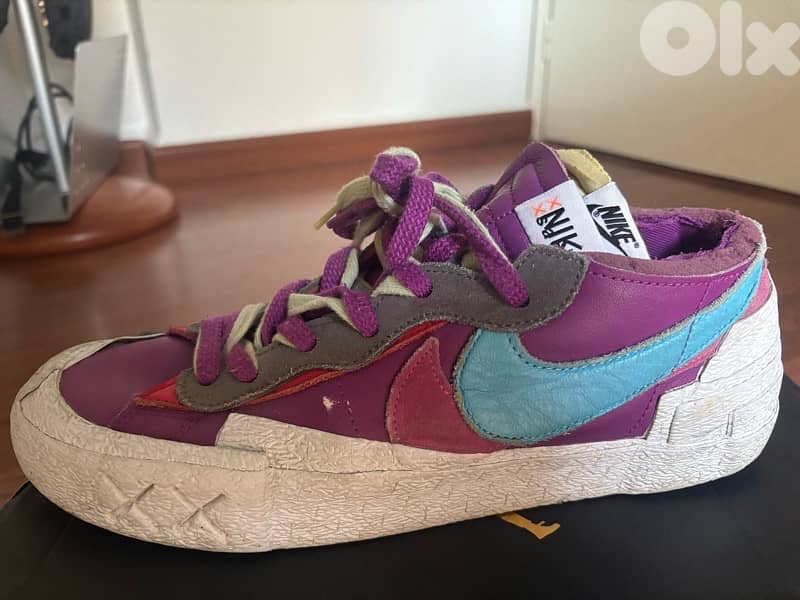 nike kaws sacai blazers purple dusk 1